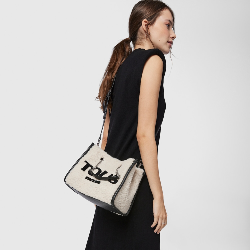 Medium beige Amaya Warm Shopping bag image number 8