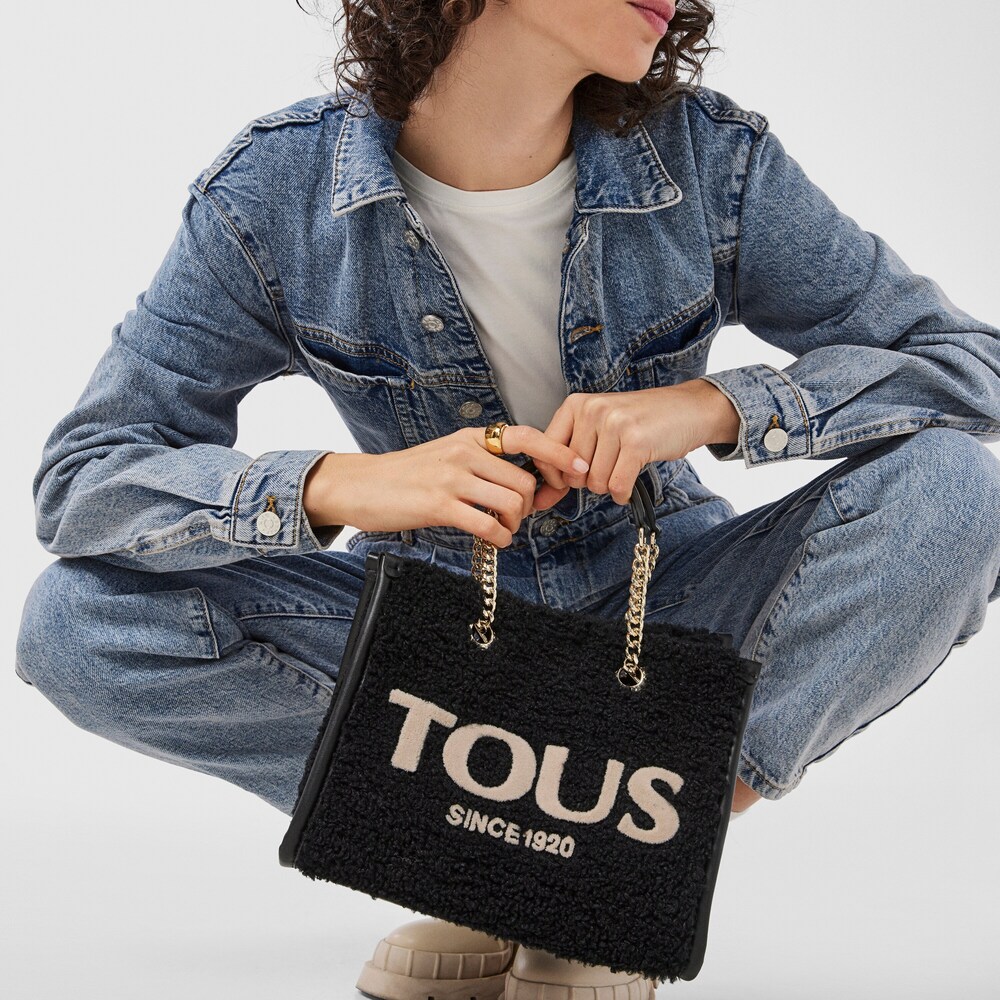 Medium black Amaya Warm Shopping bag image number 5