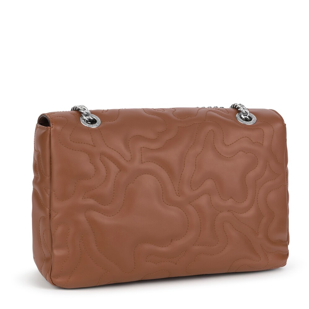 Bandolera mediana con solapa Kaos Dream marr&oacute;n