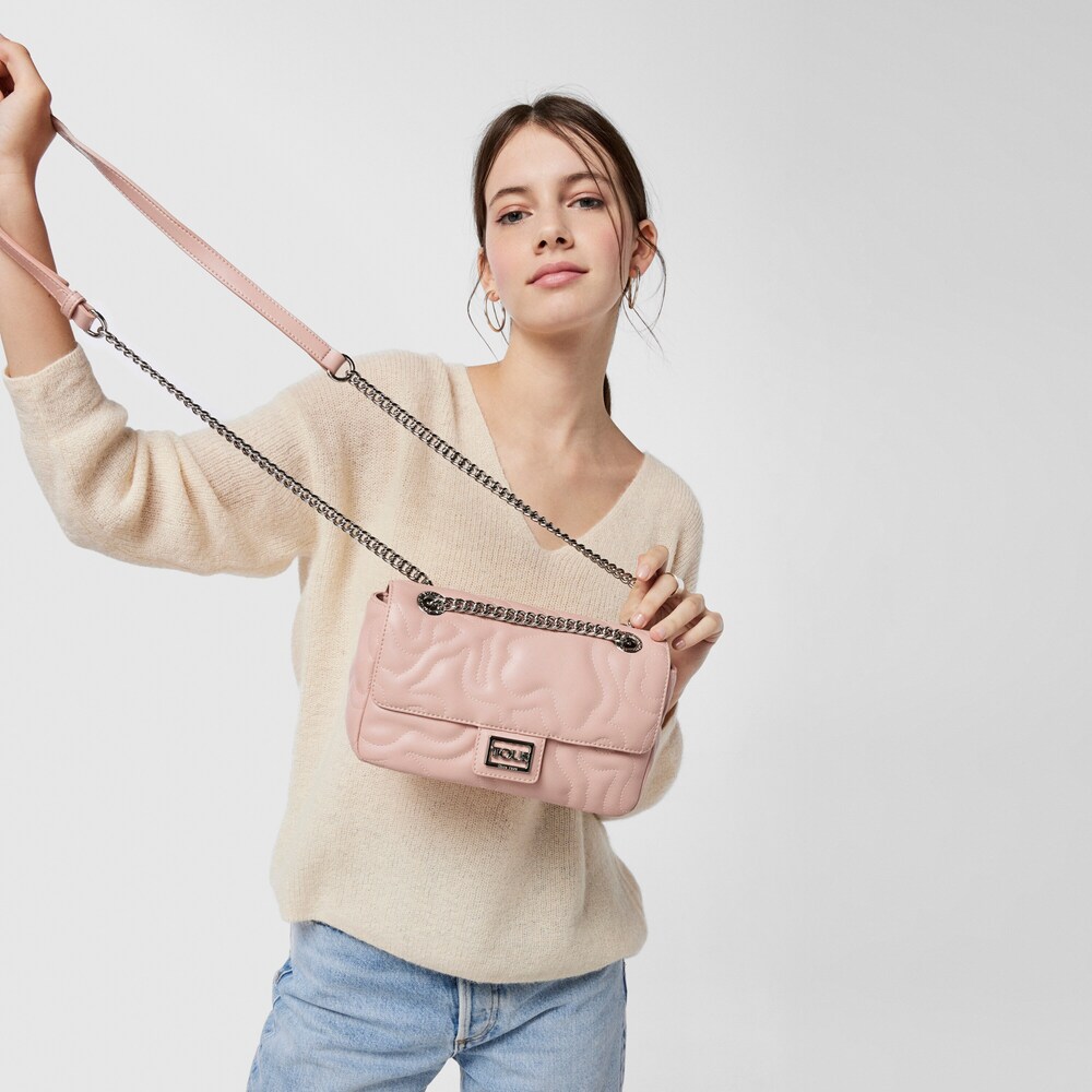 Bandolera peque&ntilde;a con solapa Kaos Dream rosa