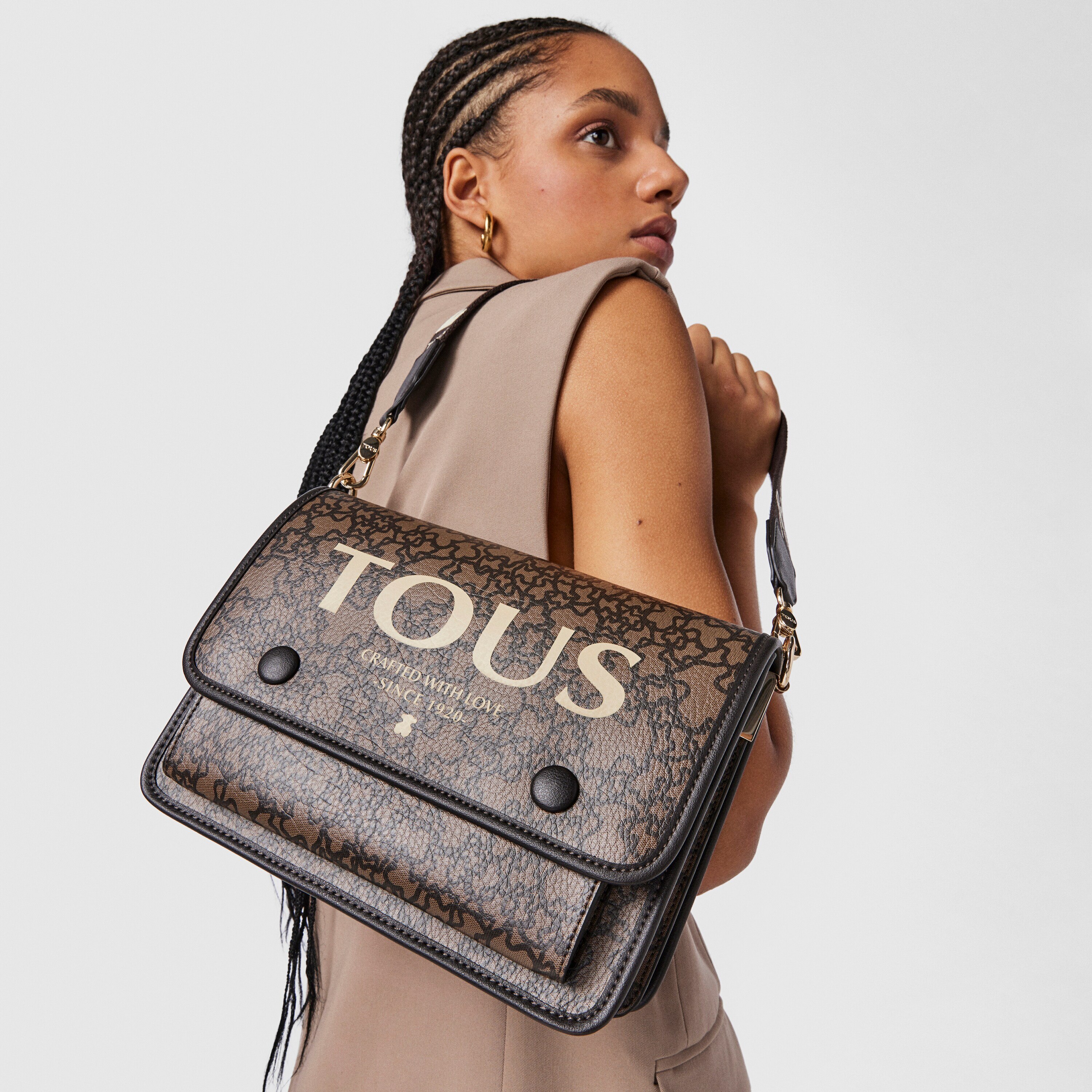 Medium brown Audree Kaos Mini Crossbody bag | TOUS