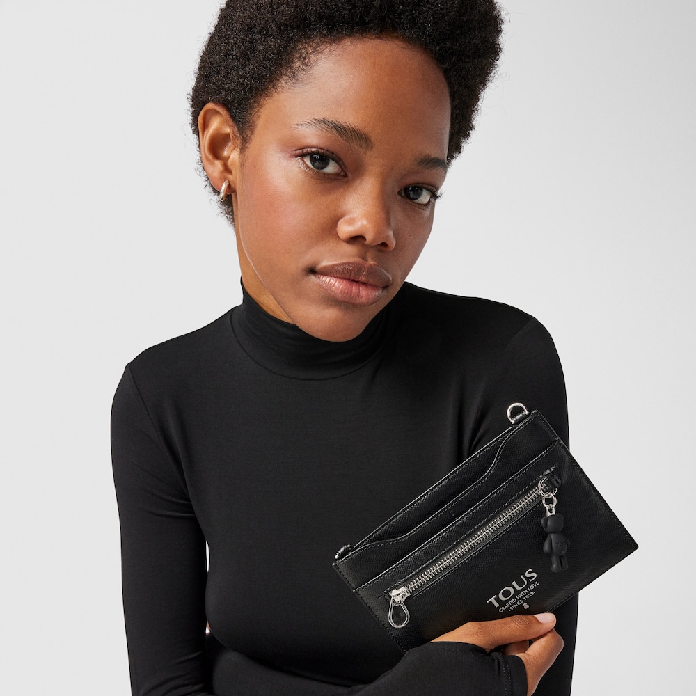 Kartenetui TOUS Pop zum Umh&auml;ngen in Schwarz