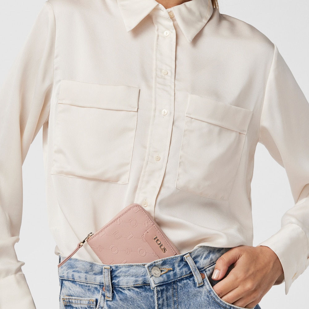 Portefeuille Script Day petit rose