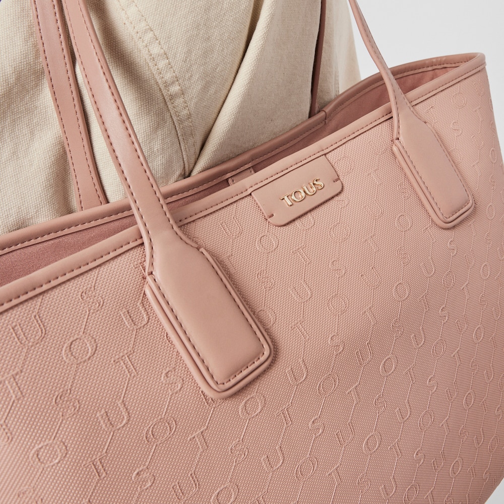 Capazo grande Script Day rosa