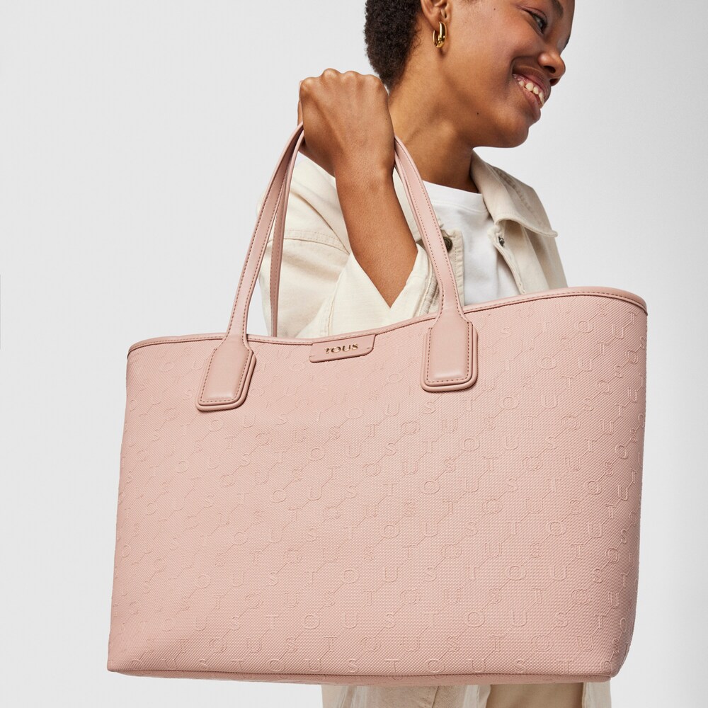 Capazo grande Script Day rosa