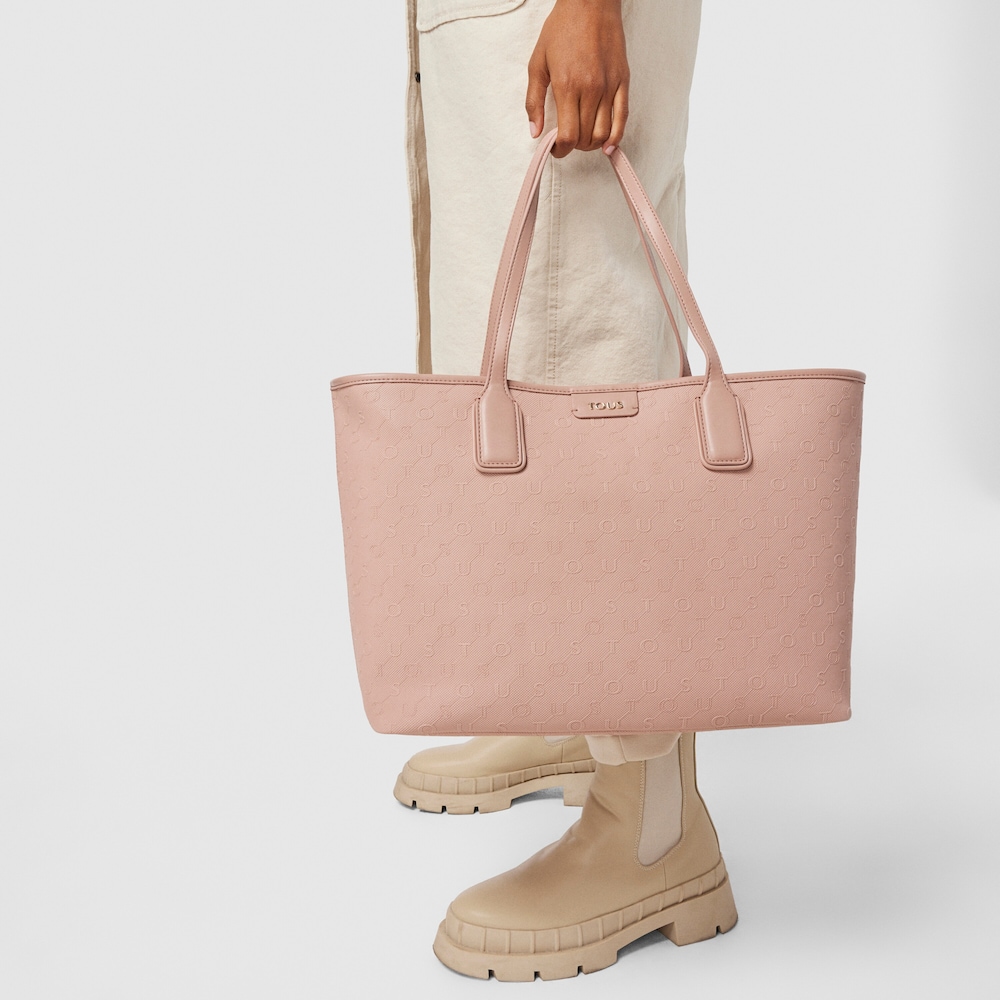 Capazo grande Script Day rosa