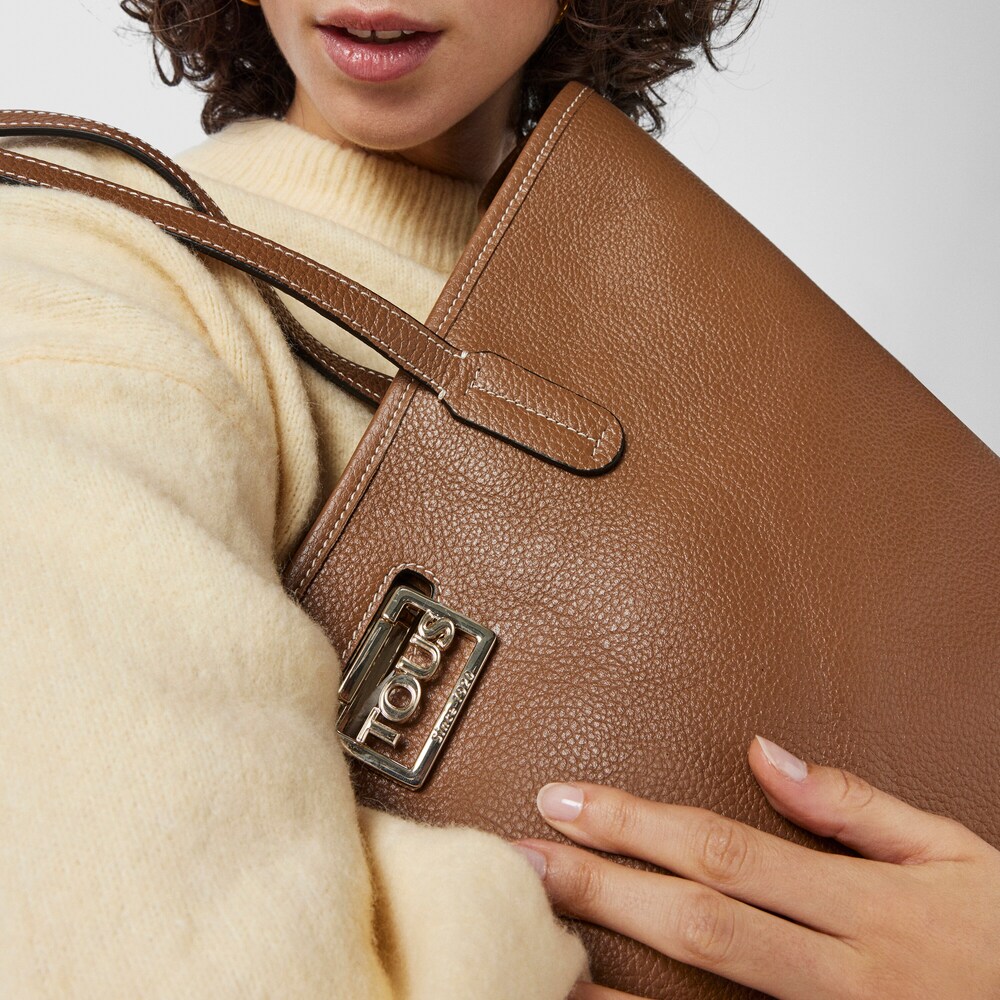 Brown leather TOUS Legacy Tote bag image number 4