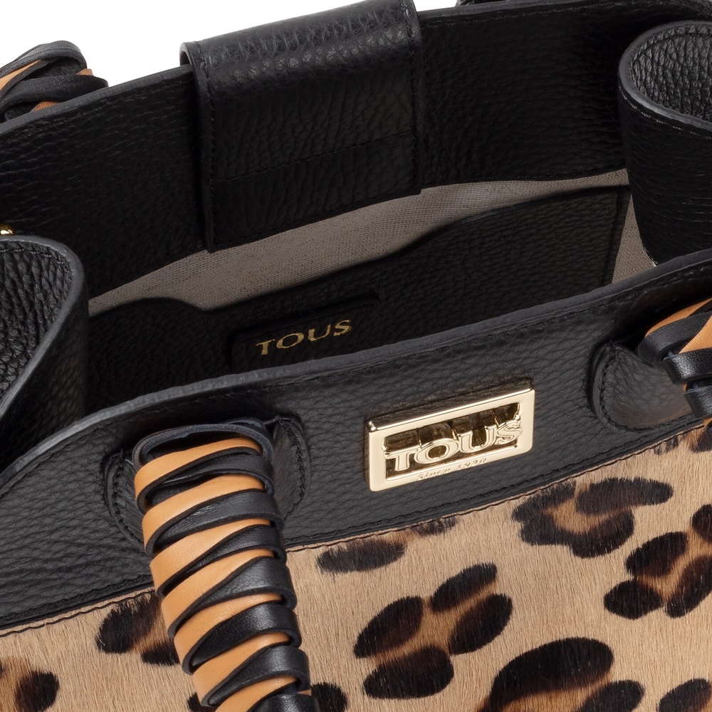 Small black leather TOUS Script Premium City handbag