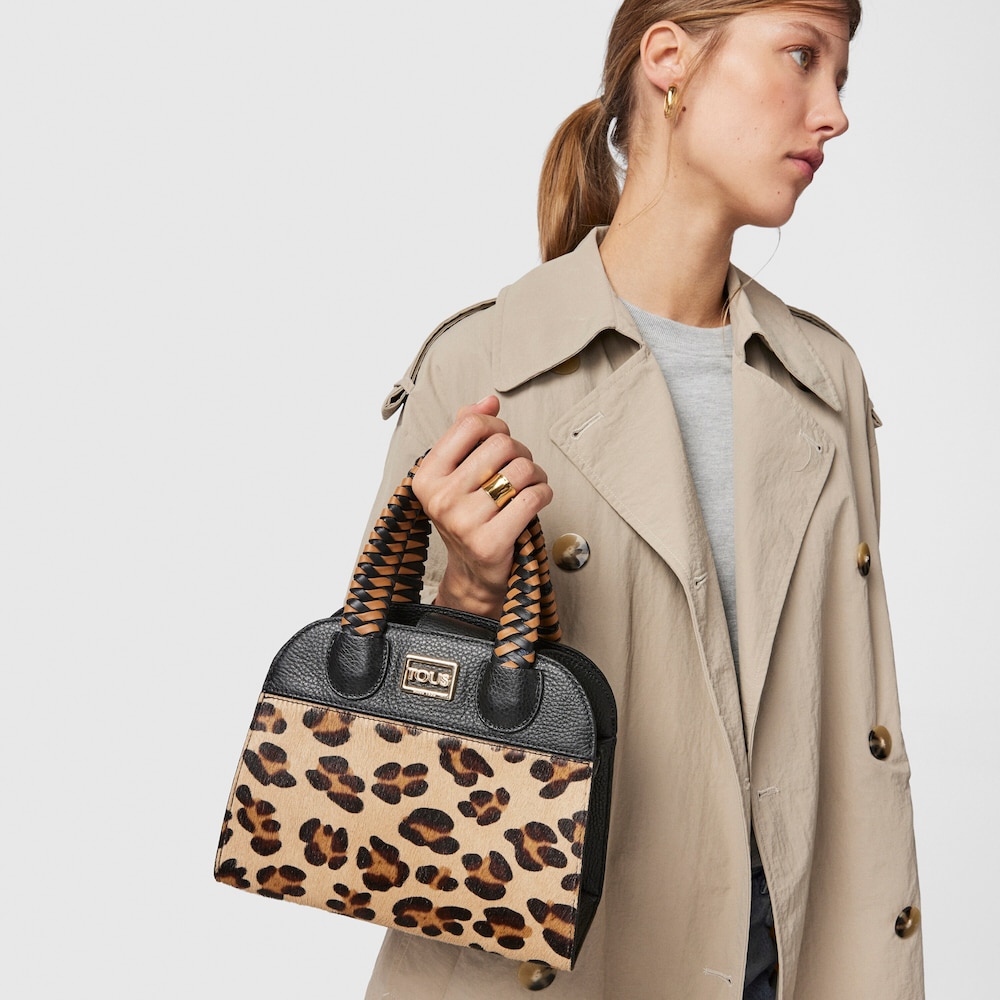 Small black leather TOUS Script Premium City handbag