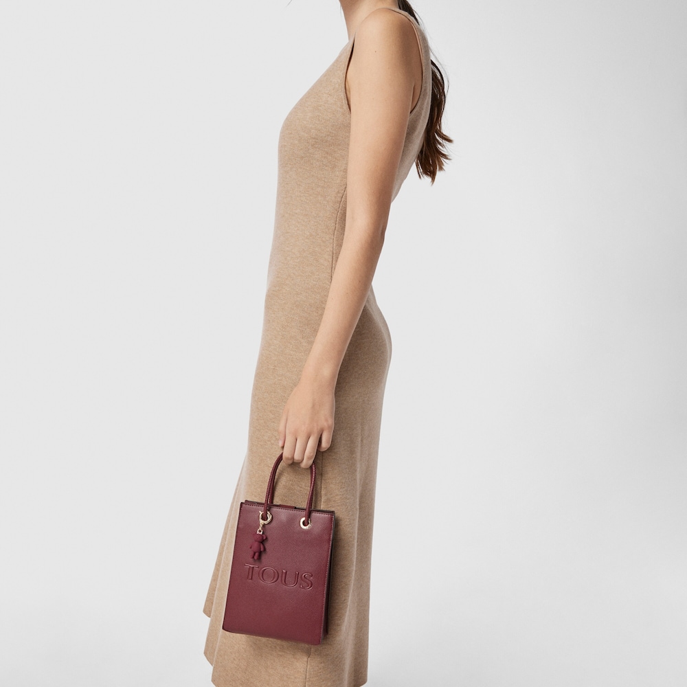 Mini burgundy TOUS Pop Handbag image number 5