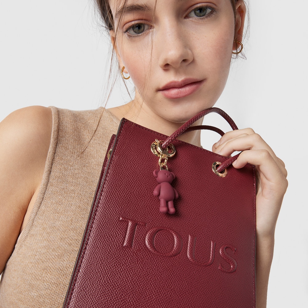 Mini burgundy TOUS Pop Handbag image number 6