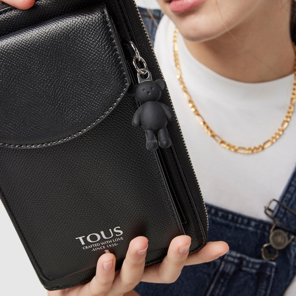 Funda m&oacute;vil y billetera colgante T Pop negro