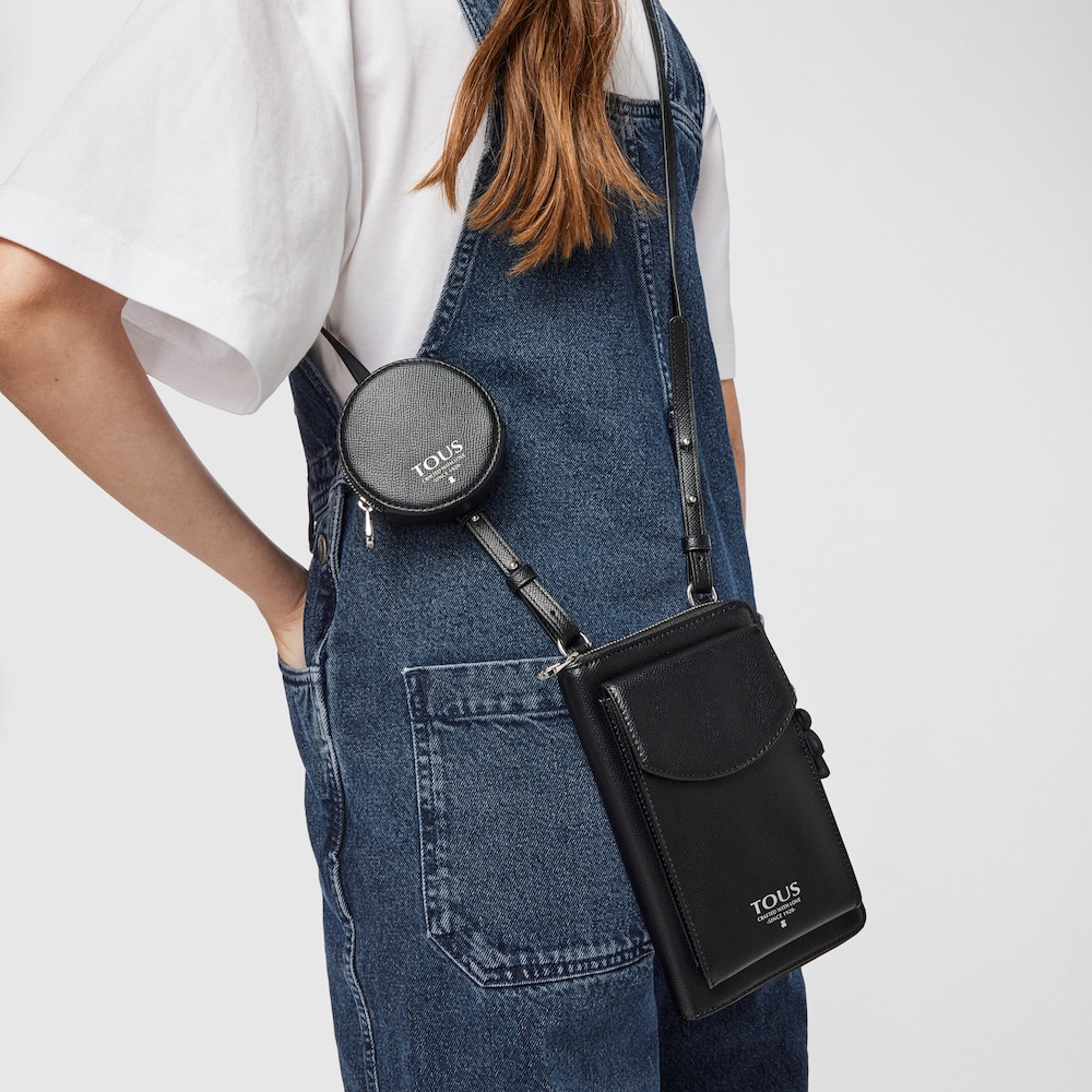 Funda m&oacute;vil y billetera colgante T Pop negro