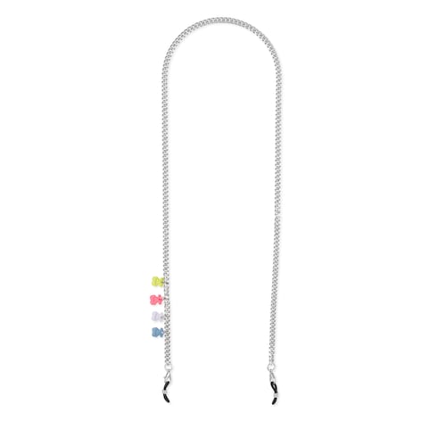 Silver-colored Bears Chain Mask and glasses chain image number 0