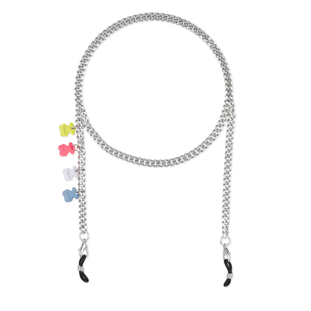 Cadena para mascarilla y gafas plateada Bears Chain