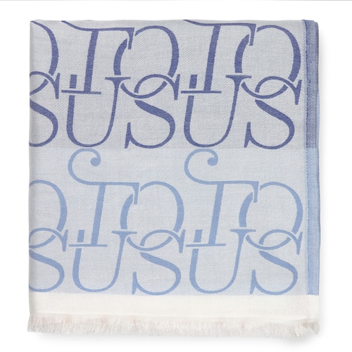 Foulard Spinel Jacquard blanco y azul