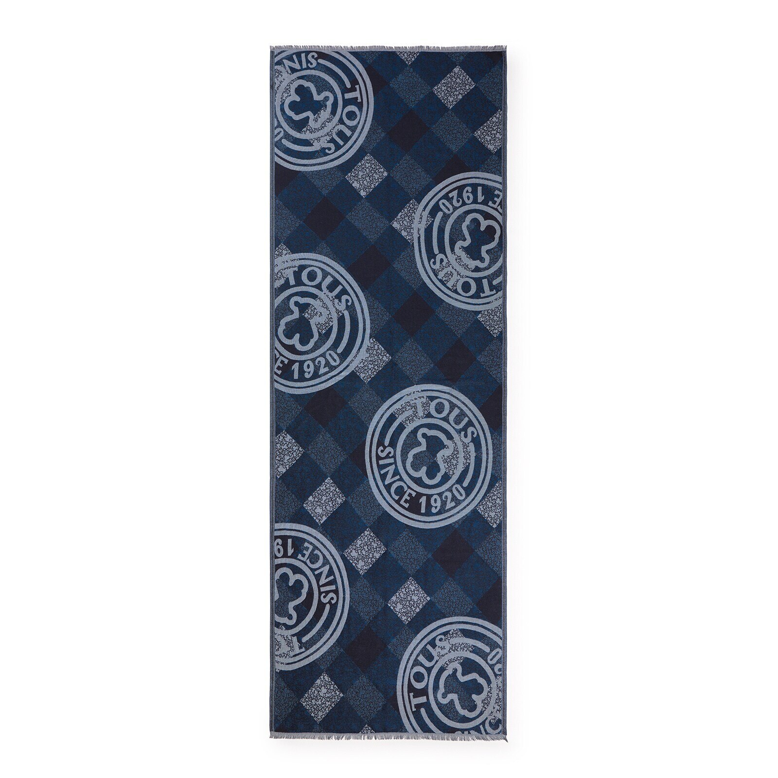Blue jacquard Kaos Mini Stamp Foulard