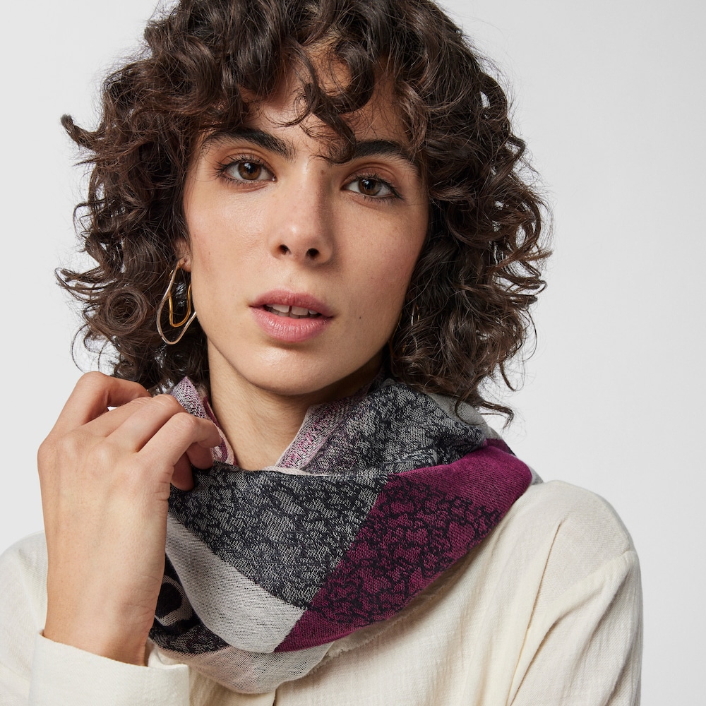 Pink jacquard Kaos Mini Stripes Foulard