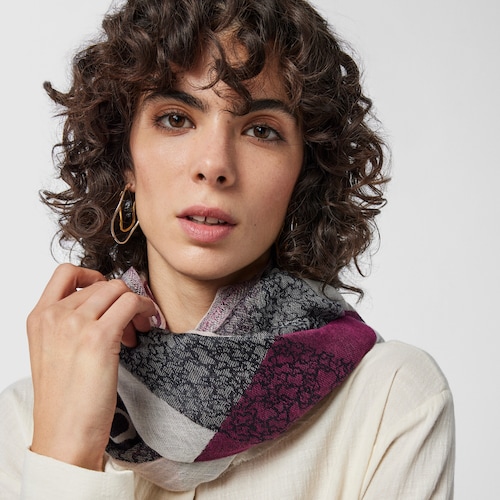 Foulard Kaos Mini Stripes de jacquard rosa