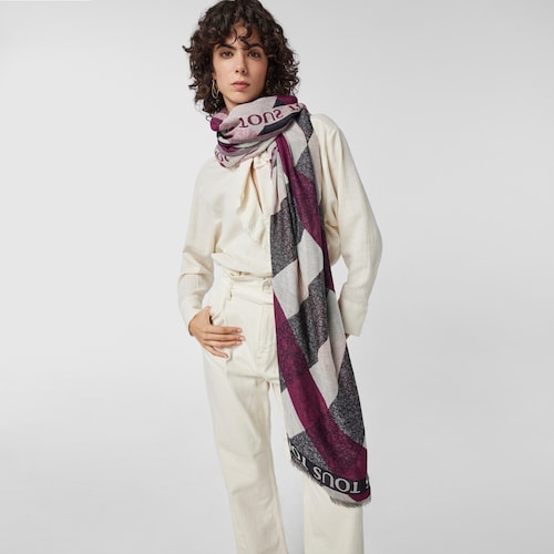 Foulard Kaos Mini Stripes de jacquard rosa