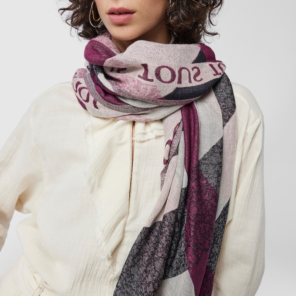 Pink jacquard Kaos Mini Stripes Foulard