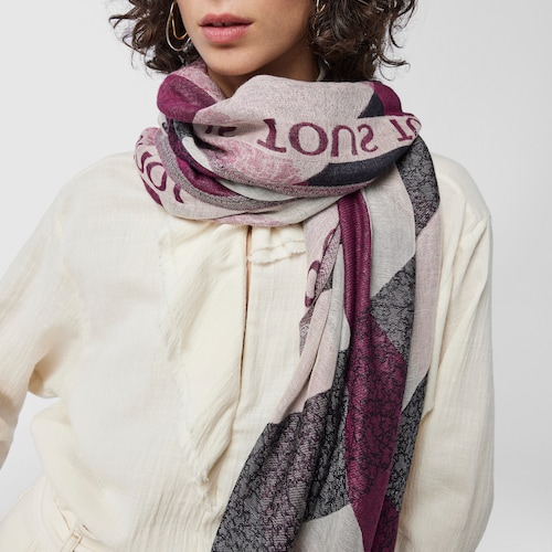 Foulard Kaos Mini Stripes de jacquard rosa