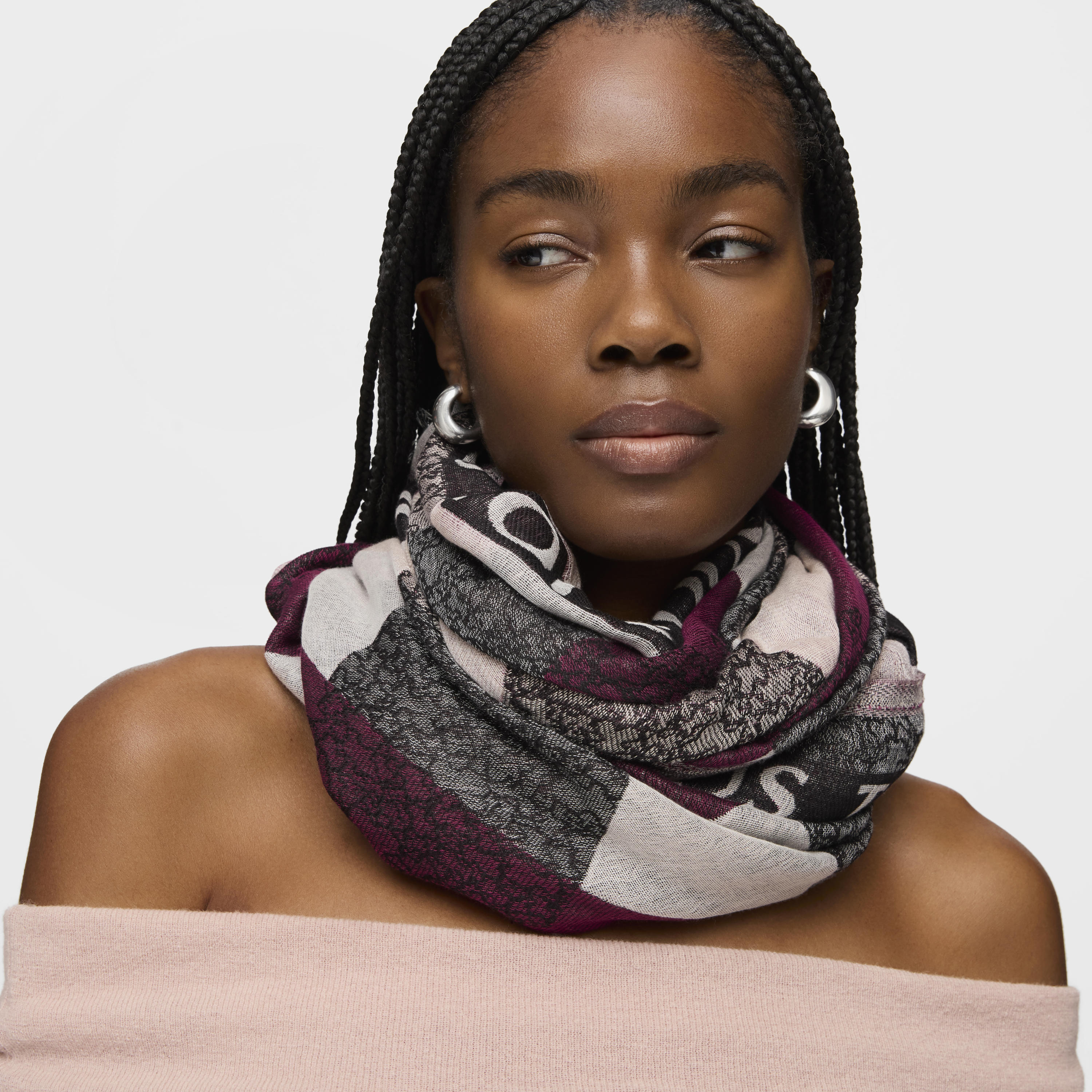 Pink jacquard Kaos Mini Stripes Foulard
