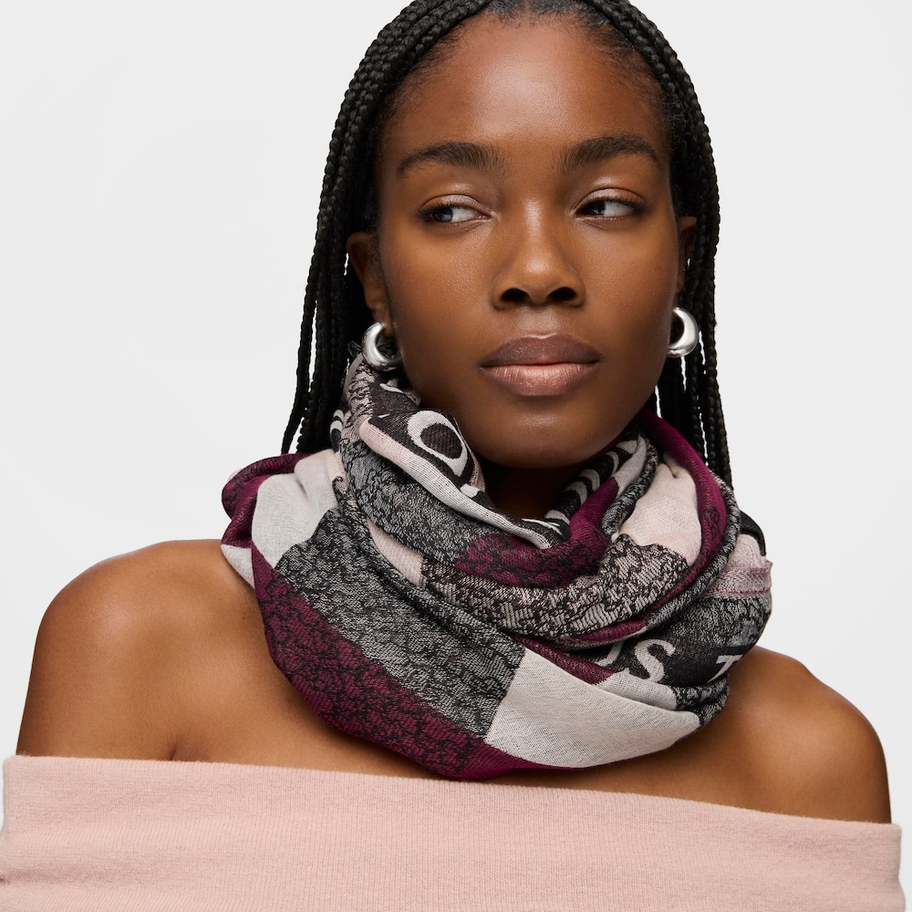 Foulard Kaos Mini Stripes de jacquard rosa