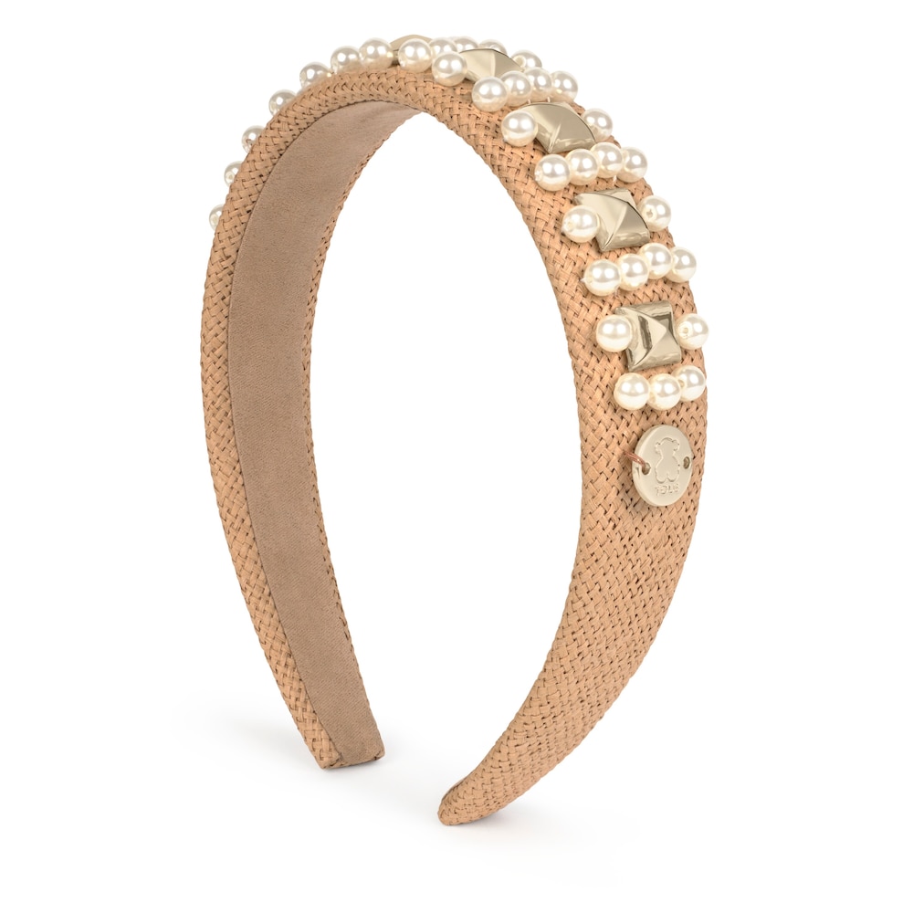 Diadema Dalle de rafia beige