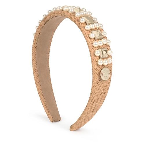 Diadema Dalle de rafia beige