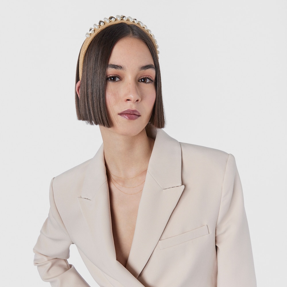 Diadema Dalle de rafia beige