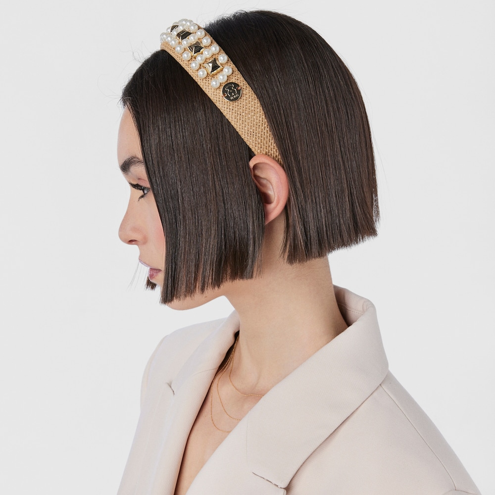 Diadema Dalle de rafia beige