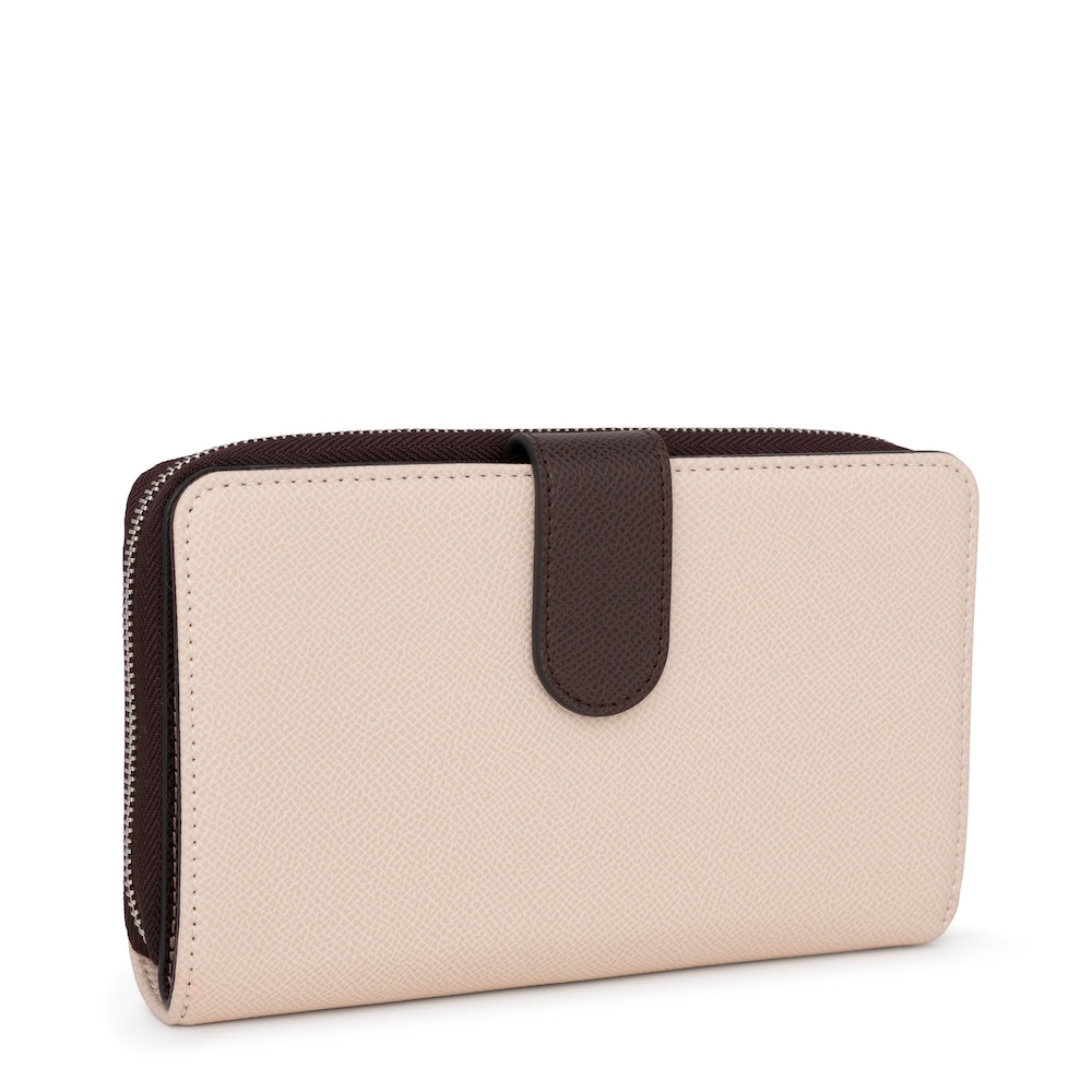 Portefeuille New Dubai moyen marron et beige