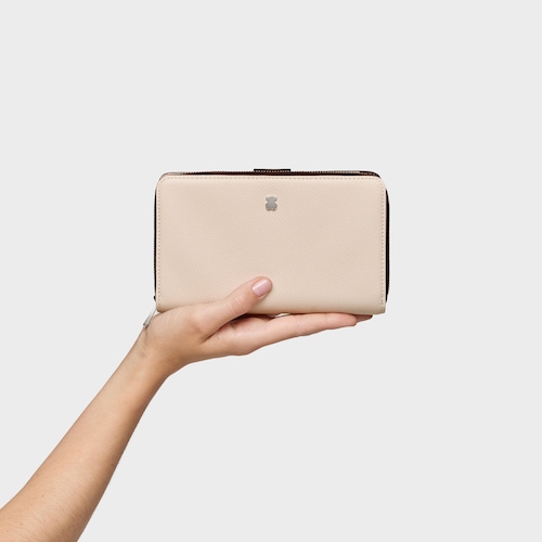 Billetera mediana New Dubai marrón y beige