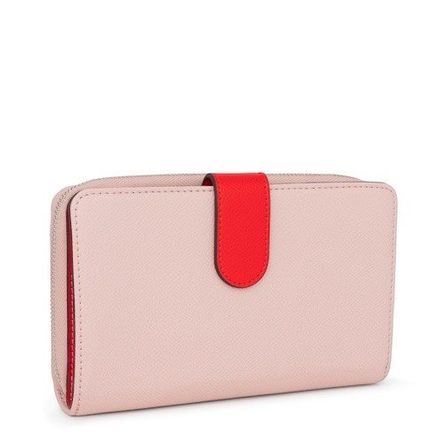 Medium pink and beige New Dubai Wallet