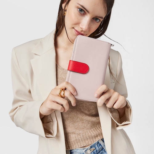 Medium pink and beige New Dubai Wallet