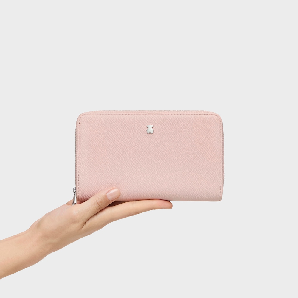 Billetera mediana New Dubai rosa y beige image number 5