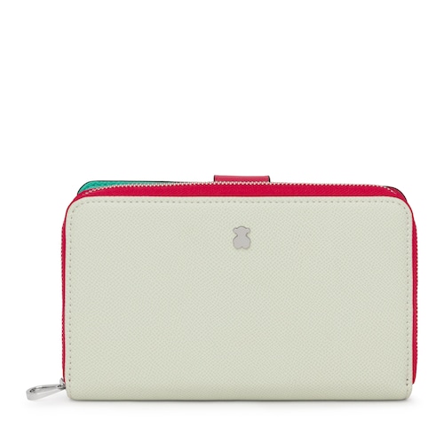 Billetera mediana New Dubai menta y beige