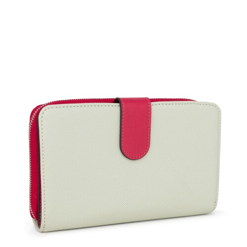 Billetera mediana New Dubai menta y beige