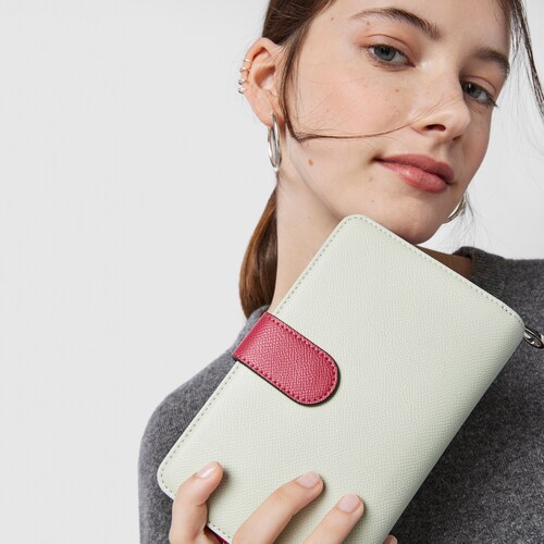 Billetera mediana New Dubai menta y beige