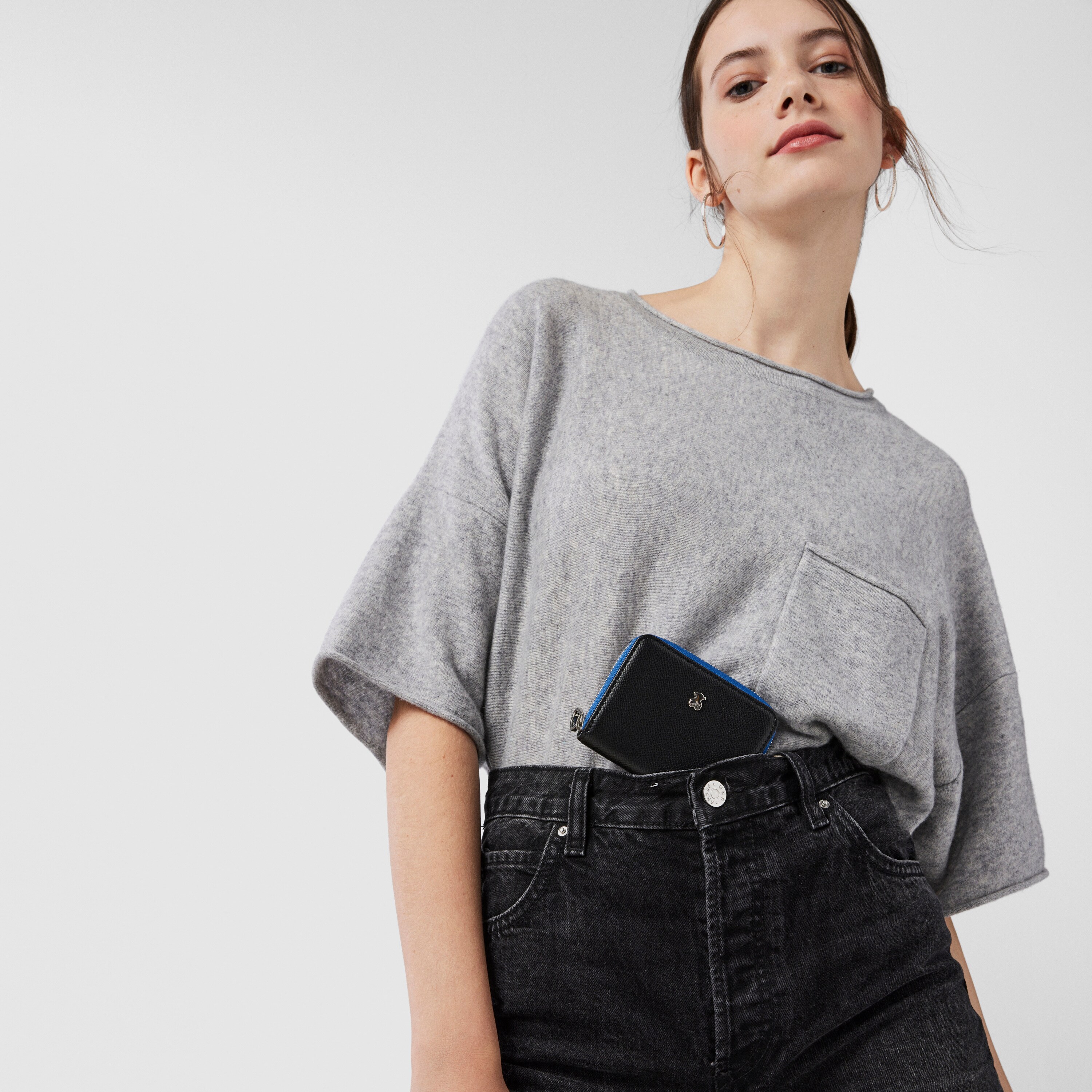 Medium black and blue New Dubai Change purse