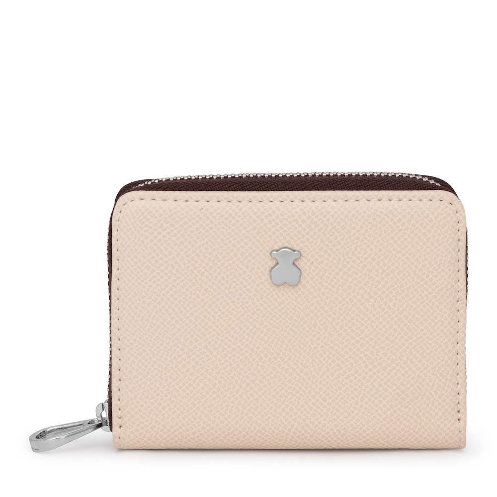 Medium beige and brown New Dubai Change purse