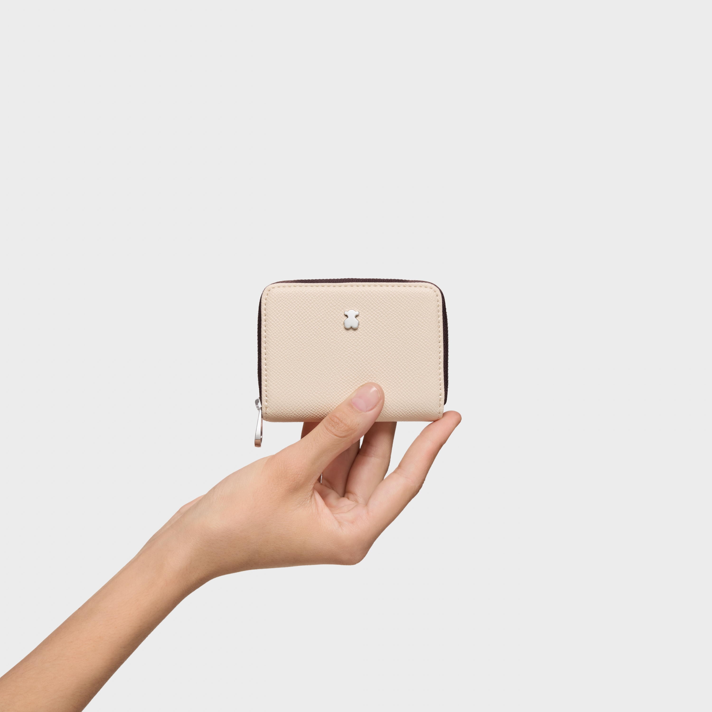 Medium beige and brown New Dubai Change purse