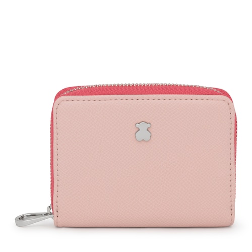 Monedero mediano New Dubai rosa y beige