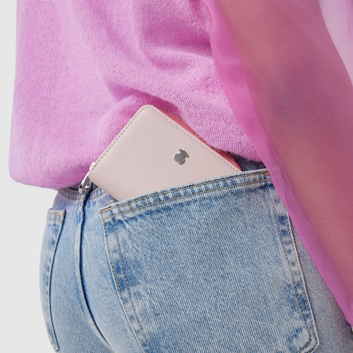 Monedero mediano New Dubai rosa y beige