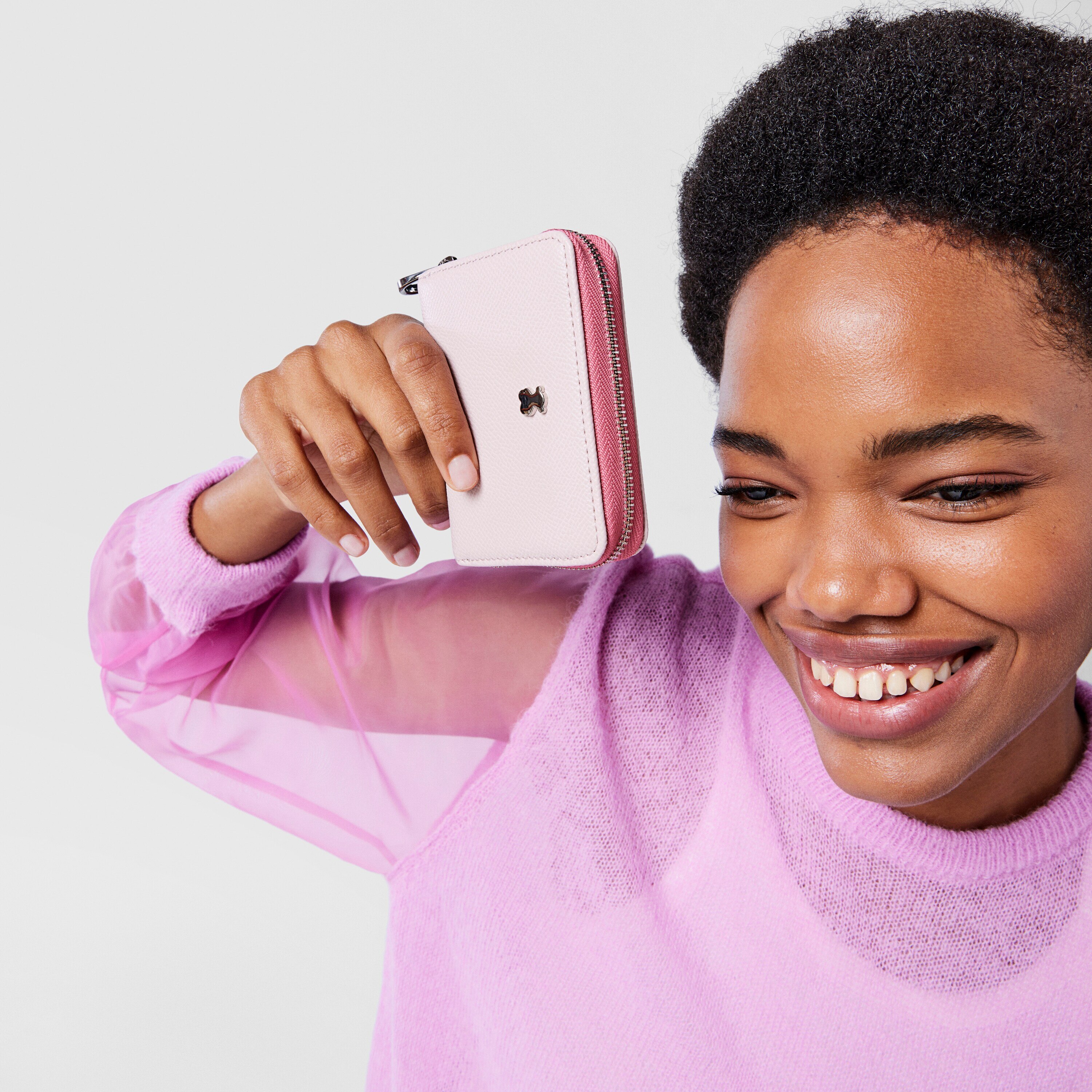 Medium pink and beige New Dubai Change purse