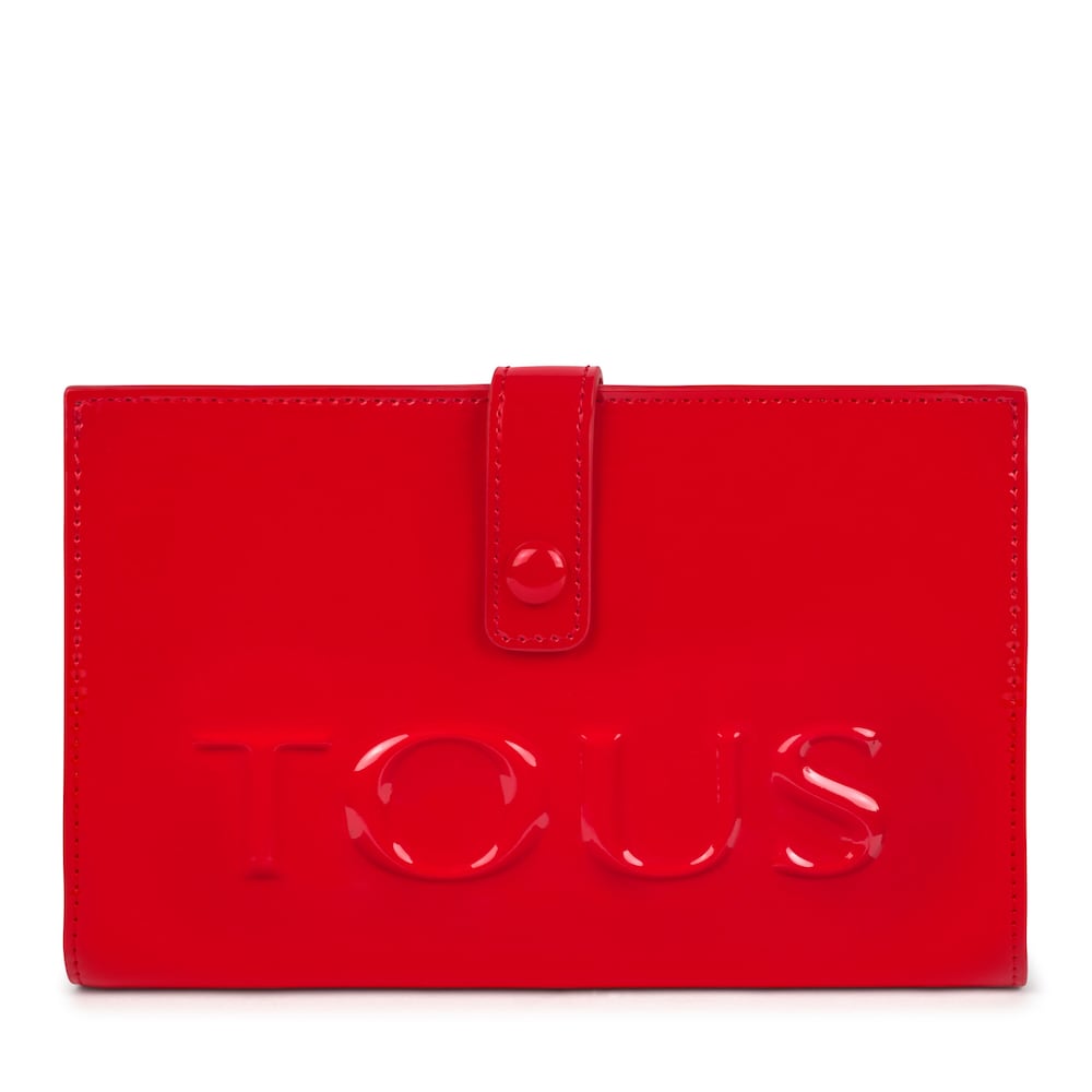 Billetera mediana New Dorp en rojo y rosa image number 0