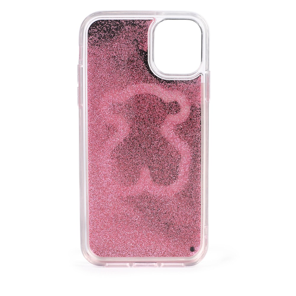 Funda de m&oacute;vil Delrey XI Glitter Mirror Bear rosa