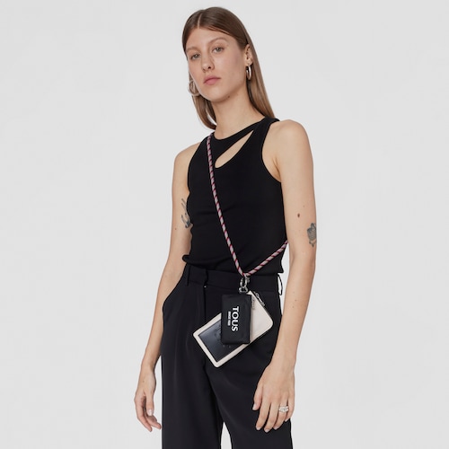 Mini black and nude colored Empire Soft Cellphone case and toiletry bag