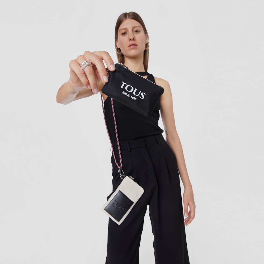 Mini black and nude colored Empire Soft Cellphone case and toiletry bag